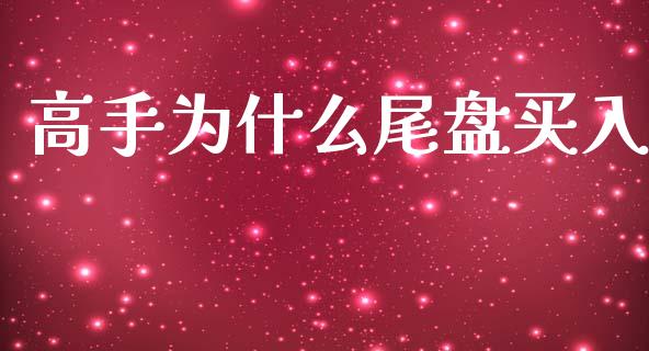 高手为什么尾盘买入_https://m.letulww.com_期货开户保证金_第1张