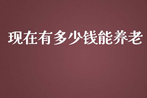 现在有多少钱能养老_https://m.letulww.com_期货开户保证金_第1张