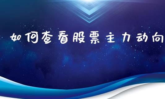 如何查看股票主力动向_https://m.letulww.com_期货交易策略_第1张