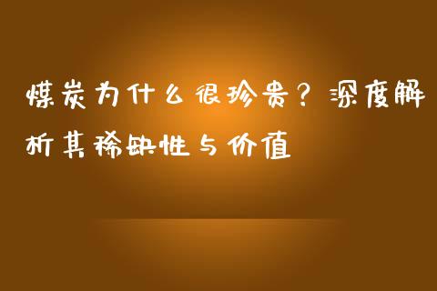 煤炭为什么很珍贵？深度解析其稀缺性与价值_https://m.letulww.com_期货开户保证金_第1张
