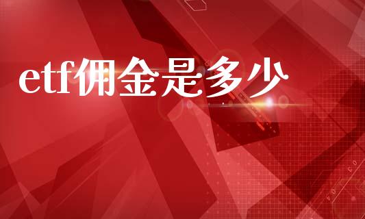 etf佣金是多少_https://m.letulww.com_期货开户保证金_第1张