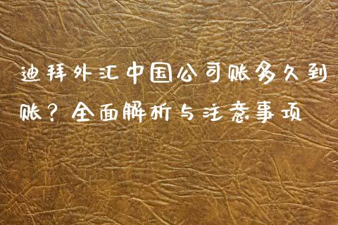 迪拜外汇中国公司账多久到账？全面解析与注意事项_https://m.letulww.com_期货开户保证金_第1张