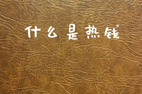 什么是热钱_https://m.letulww.com_期货交易策略_第1张
