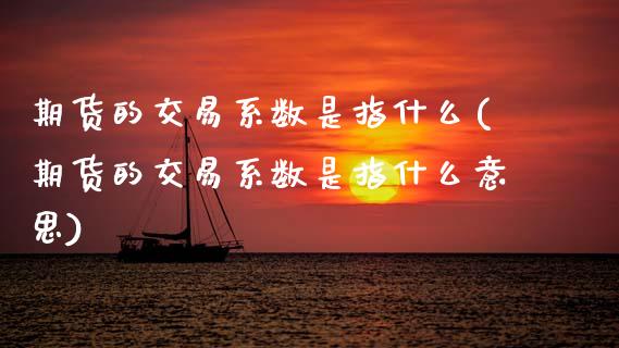 期货的交易系数是指什么(期货的交易系数是指什么意思)_https://m.letulww.com_期货交易软件_第1张