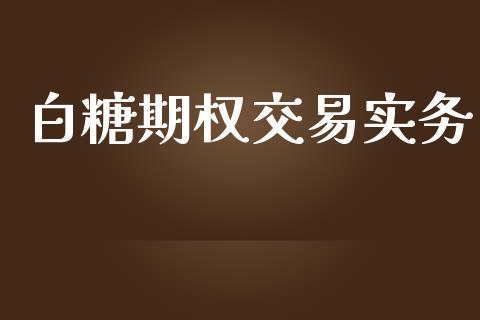 白糖期权交易实务_https://m.letulww.com_期货交易策略_第1张