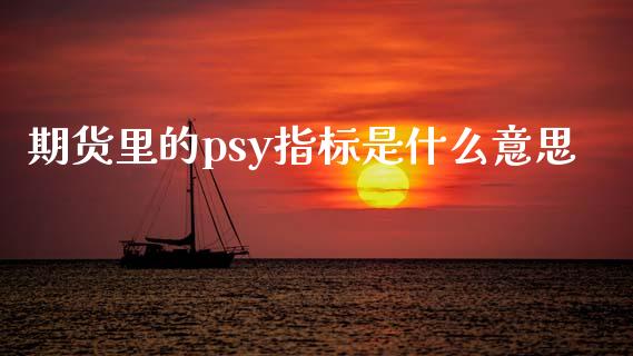 期货里的psy指标是什么意思_https://m.letulww.com_股指期货交易时间_第1张