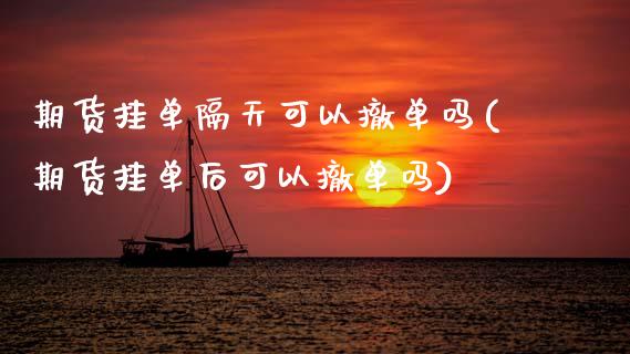 期货挂单隔天可以撤单吗(期货挂单后可以撤单吗)_https://m.letulww.com_期货交易软件_第1张