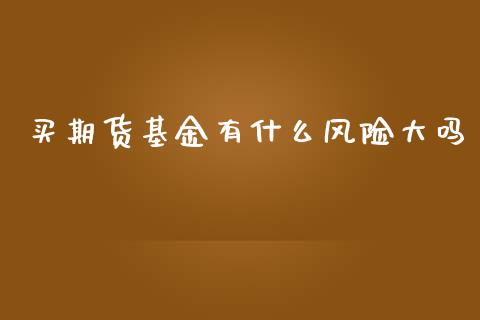 买期货基金有什么风险大吗_https://m.letulww.com_期货开户保证金_第1张