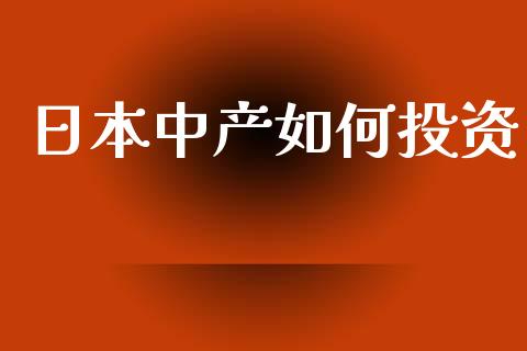 日本中产如何投资_https://m.letulww.com_期货交易策略_第1张