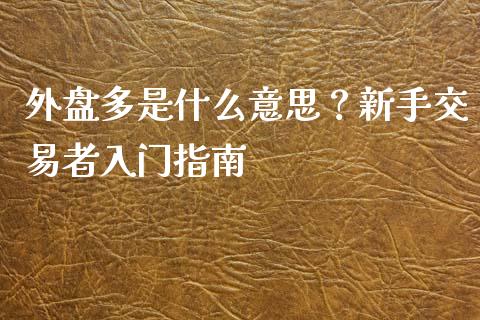 外盘多是什么意思？新手交易者入门指南_https://m.letulww.com_期货开户保证金_第1张