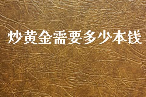 炒黄金需要多少本钱_https://m.letulww.com_股指期货交易时间_第1张