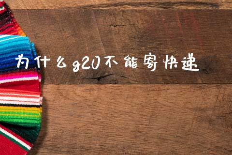 为什么g20不能寄快递_https://m.letulww.com_期货交易软件_第1张