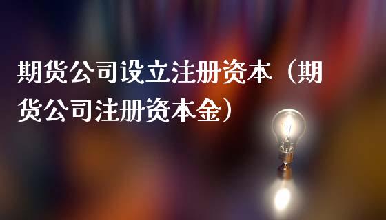 期货公司设立注册资本（期货公司注册资本金）_https://m.letulww.com_期货开户保证金_第1张