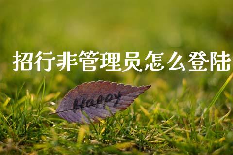 招行非管理员怎么登陆_https://m.letulww.com_期货交易策略_第1张