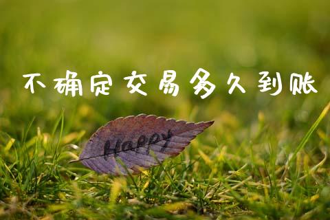 不确定交易多久到账_https://m.letulww.com_期货交易软件_第1张