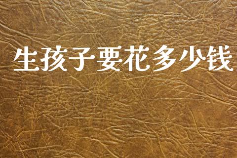 生孩子要花多少钱_https://m.letulww.com_期货开户保证金_第1张