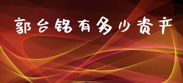 郭台铭有多少资产_https://m.letulww.com_期货交易策略_第1张