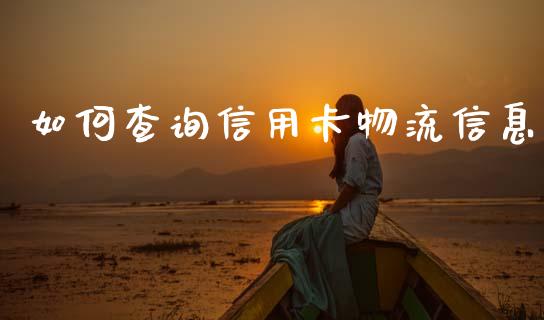 如何查询信用卡物流信息_https://m.letulww.com_期货交易策略_第1张