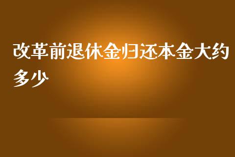改革前退休金归还本金大约多少_https://m.letulww.com_期货开户保证金_第1张