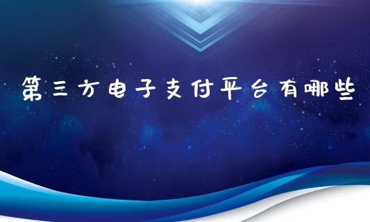 第三方电子支付平台有哪些_https://m.letulww.com_期货开户保证金_第1张