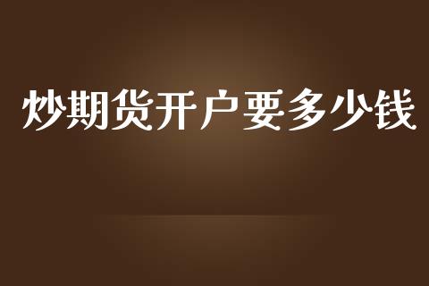 炒期货开户要多少钱_https://m.letulww.com_期货交易策略_第1张