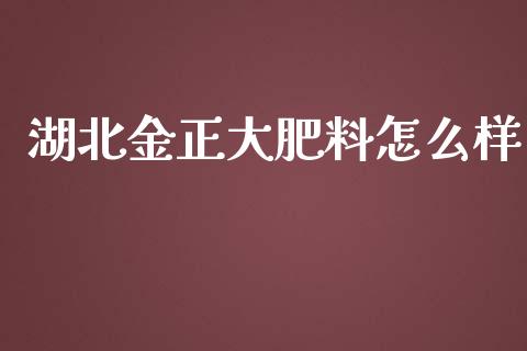 湖北金正大肥料怎么样_https://m.letulww.com_期货交易软件_第1张