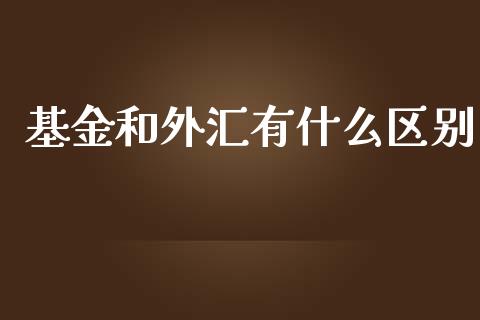 基金和外汇有什么区别_https://m.letulww.com_股指期货交易时间_第1张