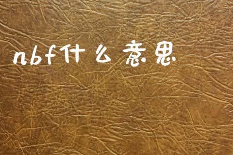 nbf什么意思_https://m.letulww.com_期货开户保证金_第1张