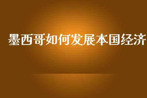墨西哥如何发展本国经济_https://m.letulww.com_股指期货交易时间_第1张