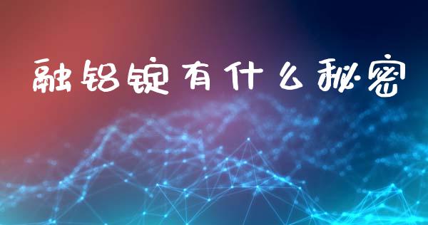 融铝锭有什么秘密_https://m.letulww.com_期货交易软件_第1张