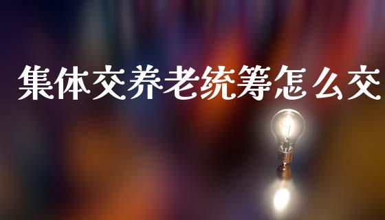 集体交养老统筹怎么交_https://m.letulww.com_期货交易软件_第1张