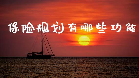 保险规划有哪些功能_https://m.letulww.com_期货交易软件_第1张