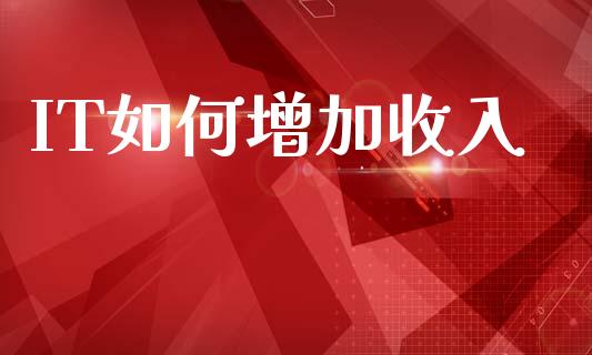 IT如何增加收入_https://m.letulww.com_期货交易软件_第1张