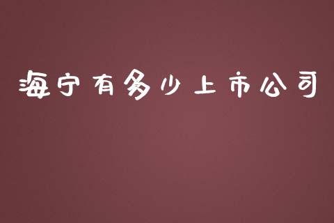 海宁有多少上市公司_https://m.letulww.com_期货交易策略_第1张
