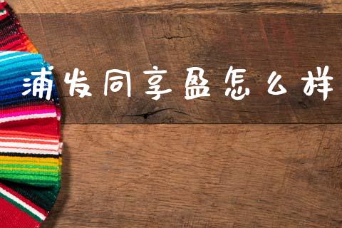 浦发同享盈怎么样_https://m.letulww.com_期货交易软件_第1张