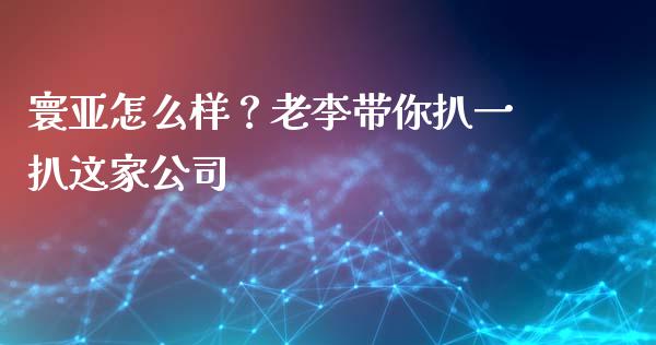 寰亚怎么样？老李带你扒一扒这家公司_https://m.letulww.com_股指期货交易时间_第1张