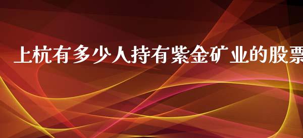 上杭有多少人持有紫金矿业的股票_https://m.letulww.com_期货开户保证金_第1张