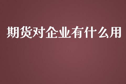 期货对企业有什么用_https://m.letulww.com_期货交易软件_第1张
