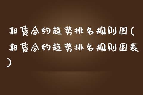 期货合约趋势排名规则图(期货合约趋势排名规则图表)_https://m.letulww.com_股指期货交易时间_第1张