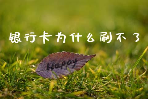 银行卡为什么刷不了_https://m.letulww.com_期货交易软件_第1张