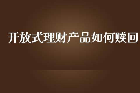 开放式理财产品如何赎回_https://m.letulww.com_期货交易软件_第1张