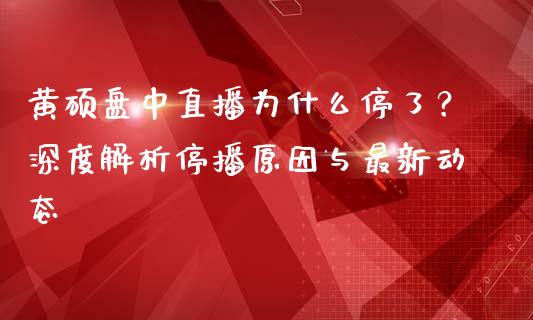 黄硕盘中直播为什么停了？深度解析停播原因与最新动态_https://m.letulww.com_期货交易策略_第1张