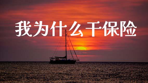 我为什么干保险_https://m.letulww.com_期货交易策略_第1张
