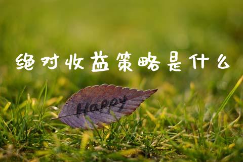 绝对收益策略是什么_https://m.letulww.com_期货交易策略_第1张