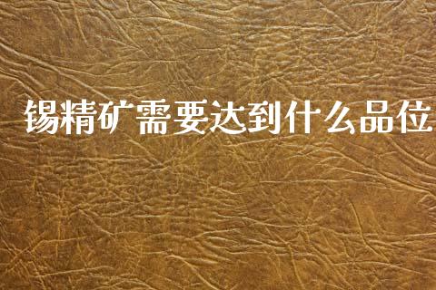 锡精矿需要达到什么品位_https://m.letulww.com_股指期货交易时间_第1张