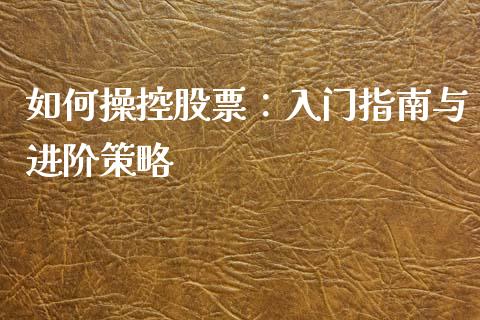 如何操控股票：入门指南与进阶策略_https://m.letulww.com_期货交易策略_第1张