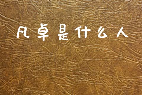 凡卓是什么人_https://m.letulww.com_期货交易策略_第1张