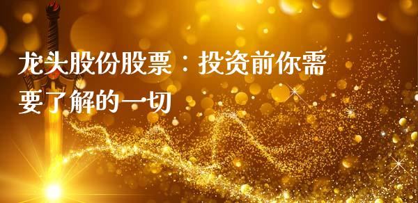 龙头股份股票：投资前你需要了解的一切_https://m.letulww.com_股指期货交易时间_第1张