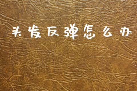 头发反弹怎么办_https://m.letulww.com_期货开户保证金_第1张