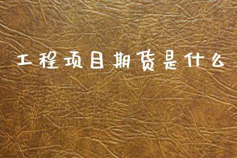 工程项目期货是什么_https://m.letulww.com_期货交易软件_第1张